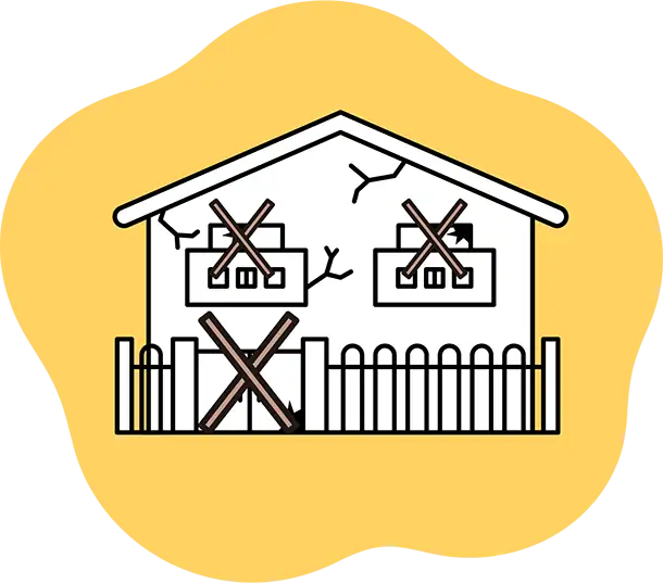 空き家となった住宅のイラスト